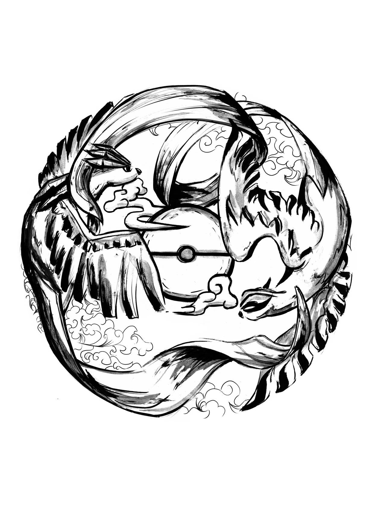 A4 Print - Articuno Pokeball Pokemon Fanart