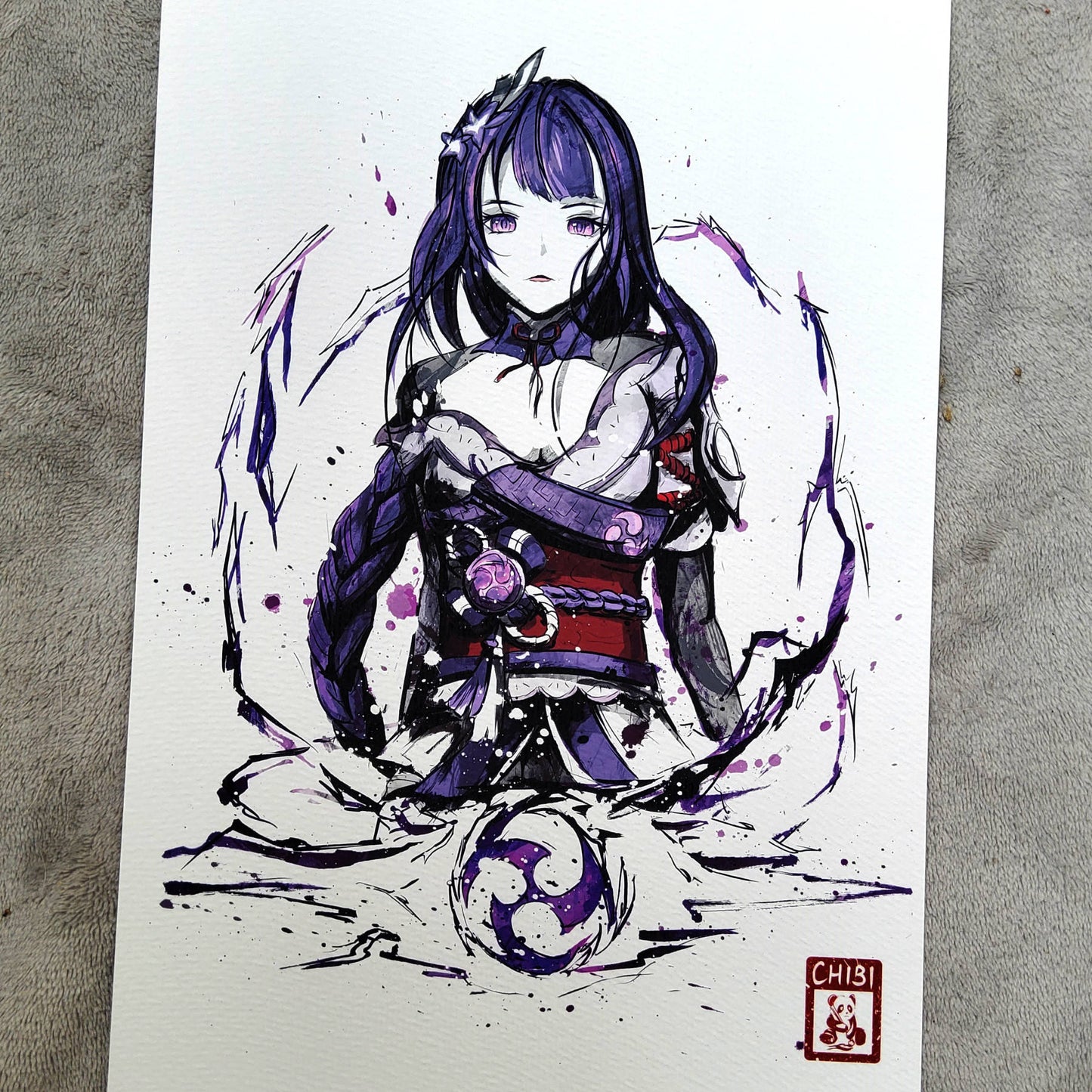 Fanart Print - Baal Raiden Shogun Portrait Genshin Impact Print