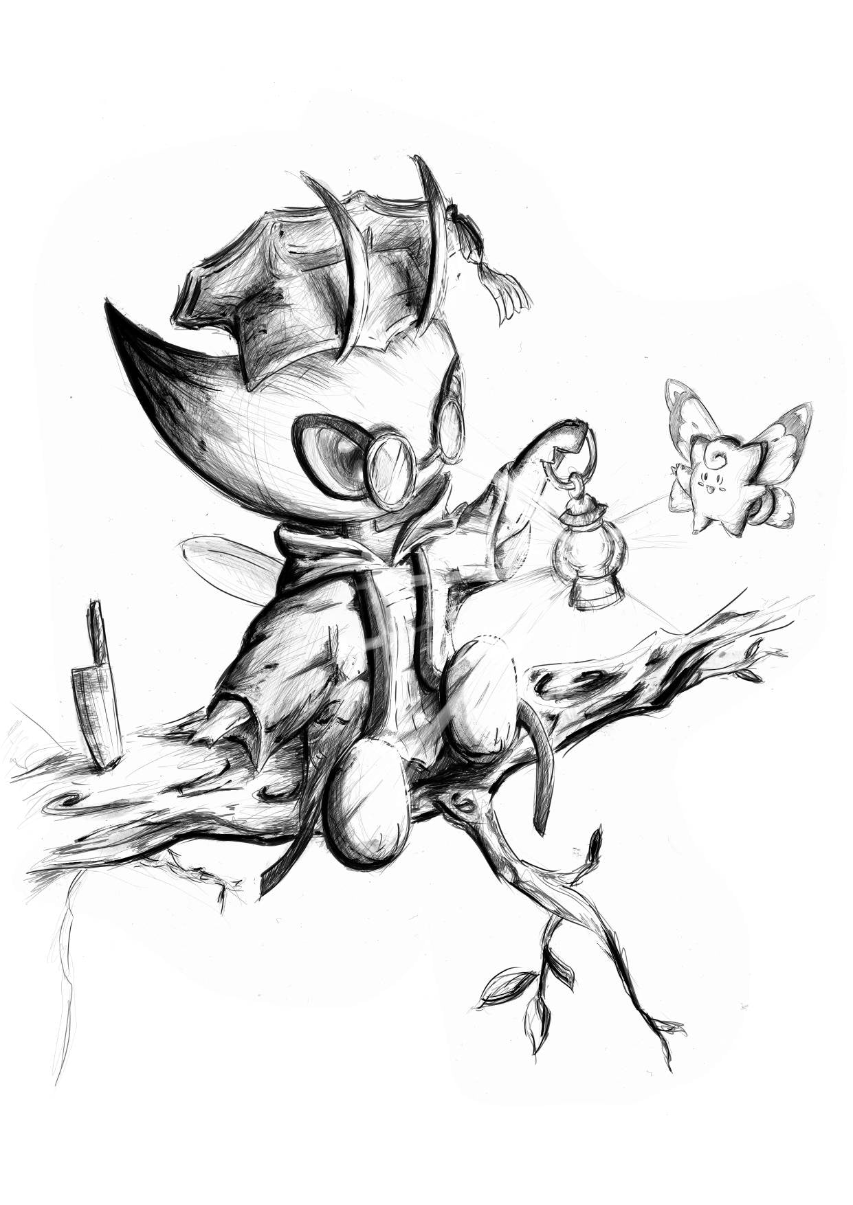 A4 Print - Pokemon x Final Fantasy Celebi Scholar