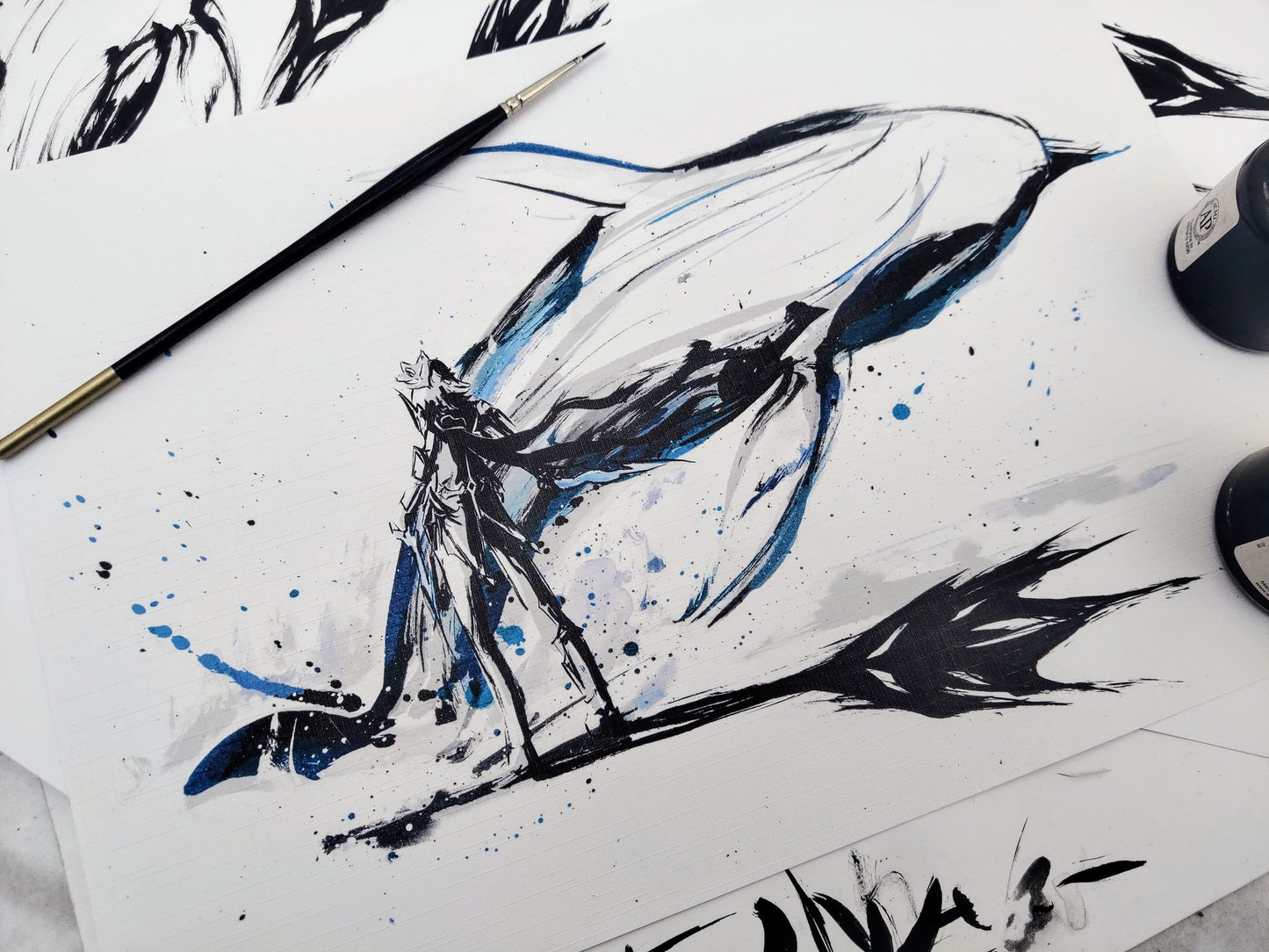 Fanart Print - Childe Tartaglia Whale Genshin Impact Print