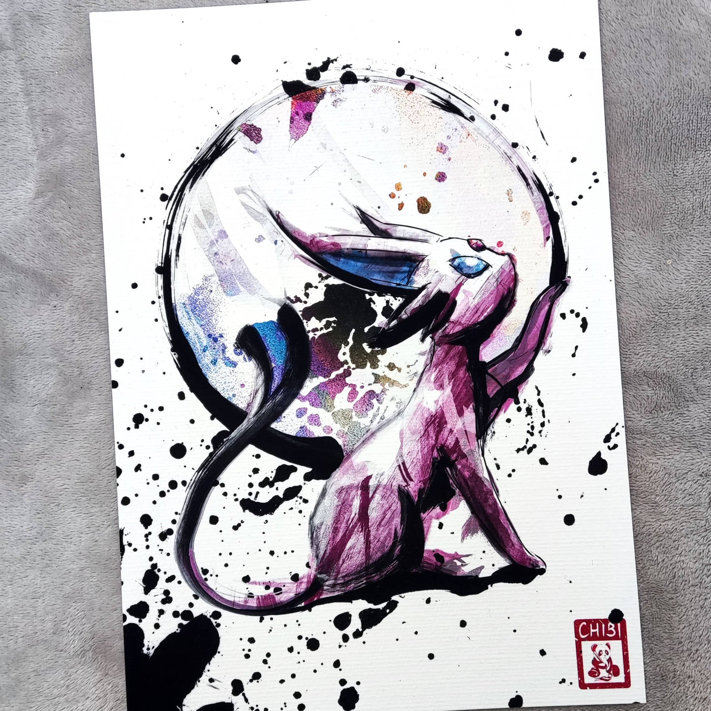 Fanart Print - Espeon Pokemon Ink Print