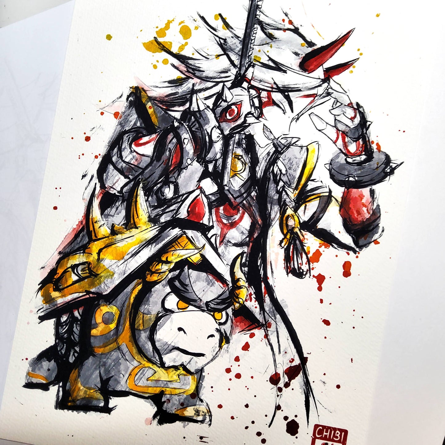 Fanart Print - Arataki Itto and Ushi Genshin Impact Print