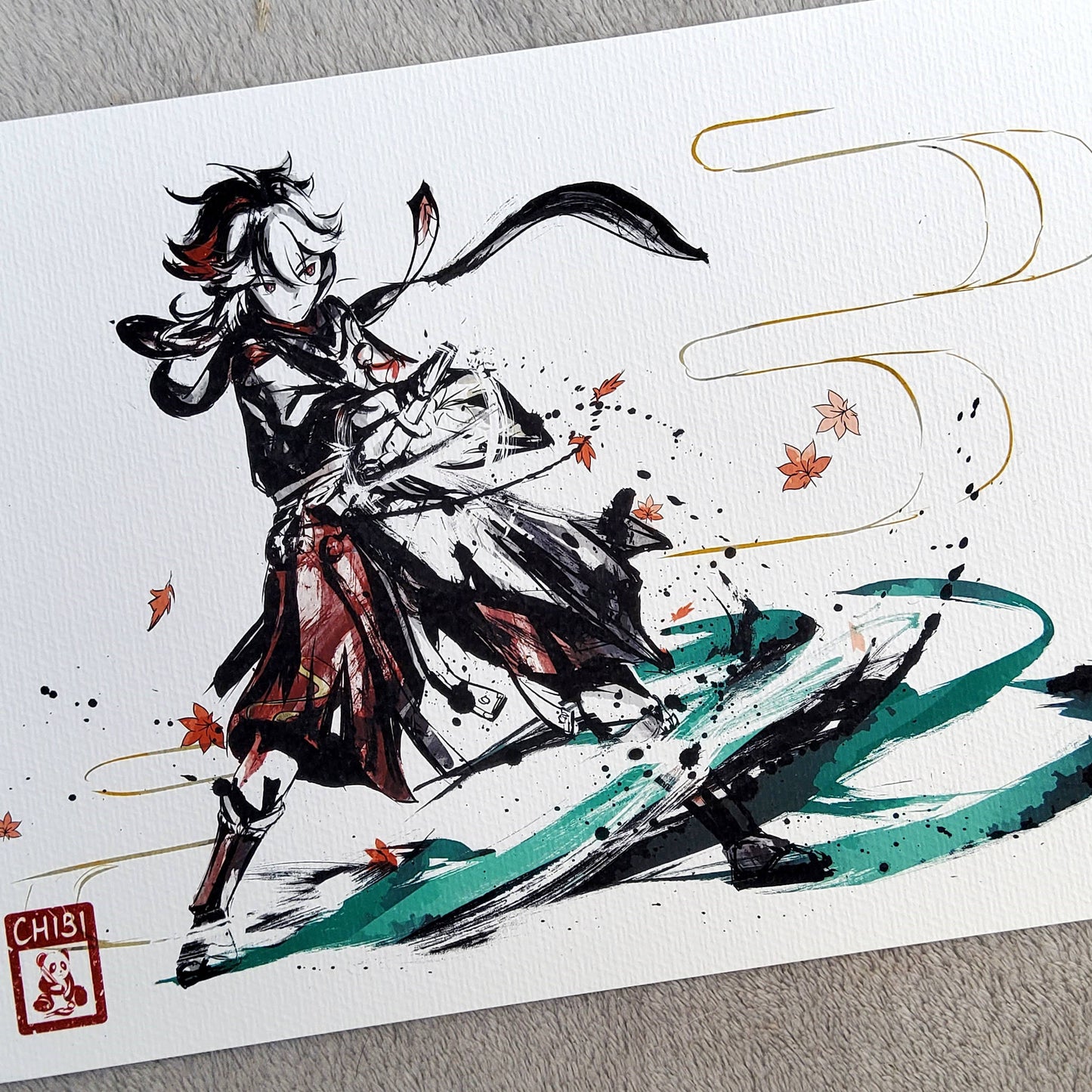 Fanart Print - Kaedehara Kazuha Scarlet Leaves Genshin Impact Print