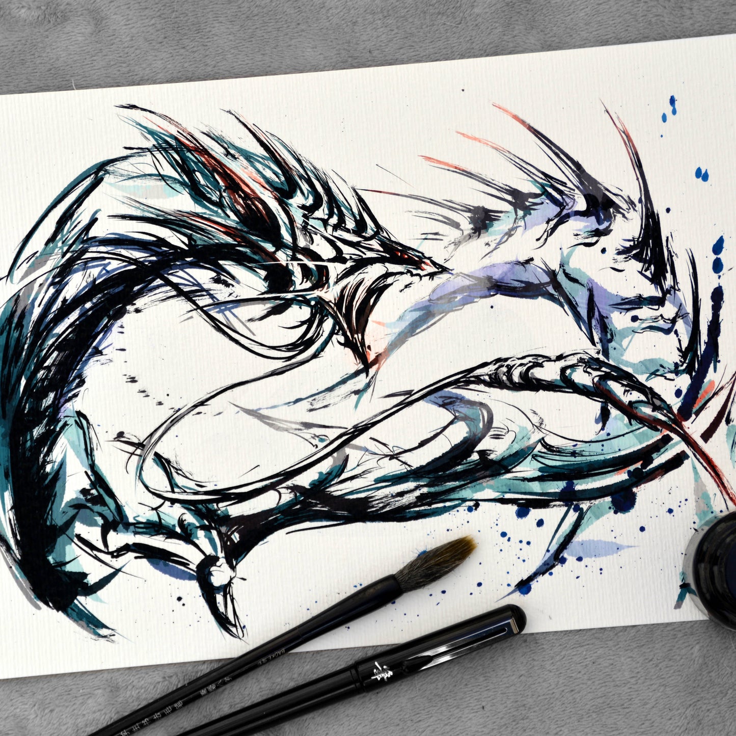 A4 Print - Final Fantasy XIV Leviathan Ink Fanart