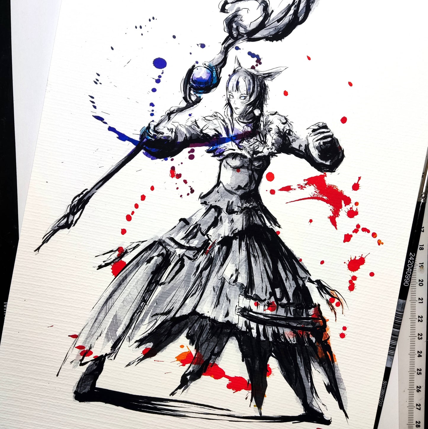 A4 Print - Final Fantasy XIV Y'shtola Endwalker Mage Ink Fanart