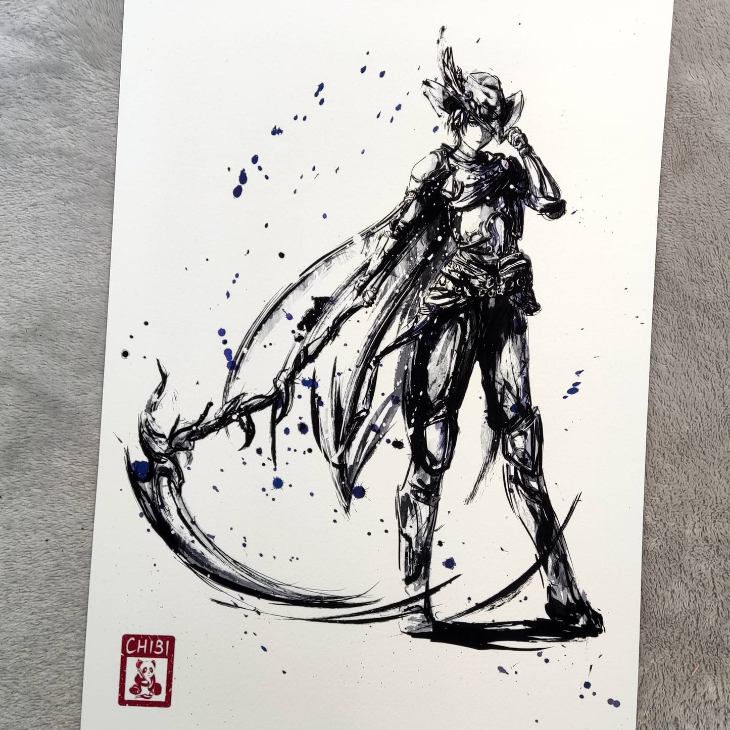 A4 Print - Final Fantasy XIV Zero Ink Fanart