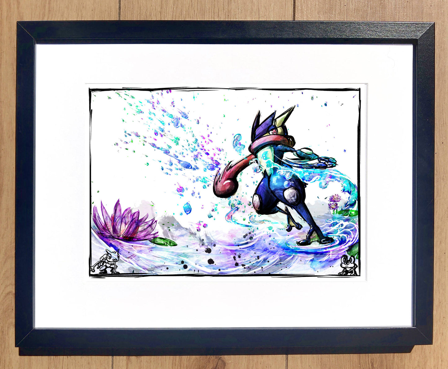 A4 Fanart Print - Pokemon Greninja Colour Splash