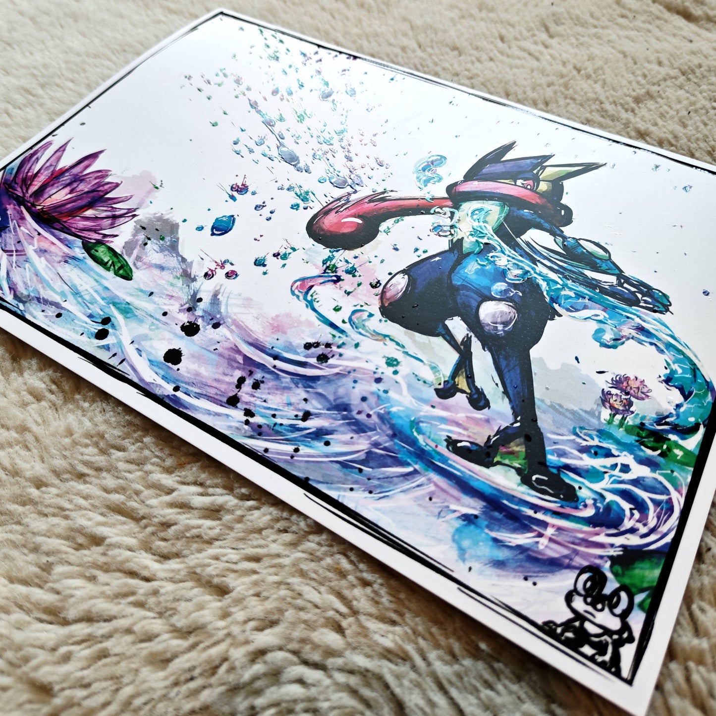 A4 Fanart Print - Pokemon Greninja Colour Splash