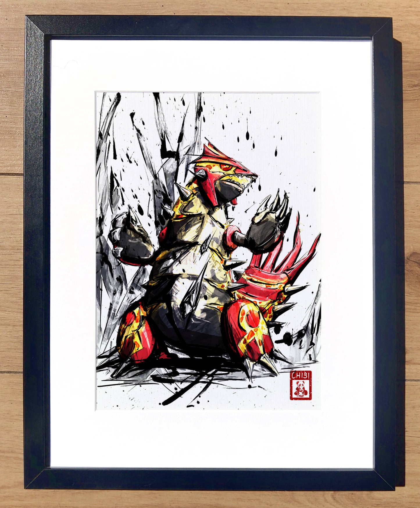 Fanart Print - Groudon Pokemon Ink Print