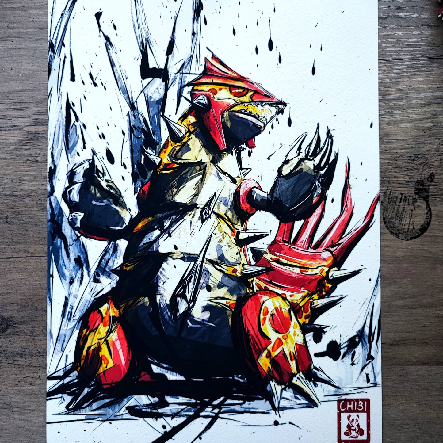 Fanart Print - Groudon Pokemon Ink Print