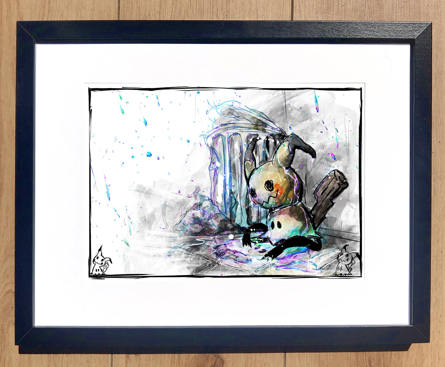 A4 Fanart Print - Pokemon Mimikyu Colour Splash