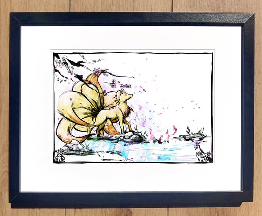 A4 Fanart Print - Pokemon Ninetales Colour Splash