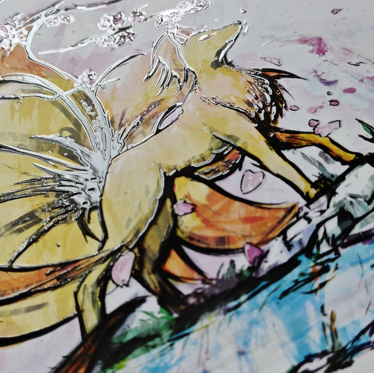 A4 Fanart Print - Pokemon Ninetales Colour Splash