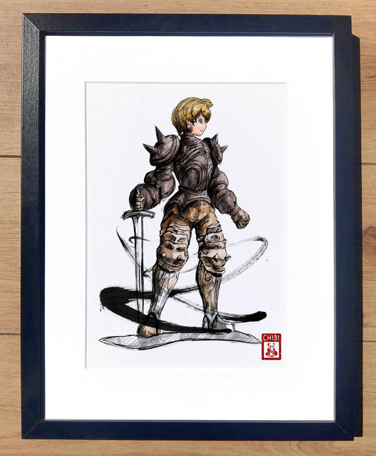 A4 Print - Final Fantasy Tactics Ramza Ink Fanart