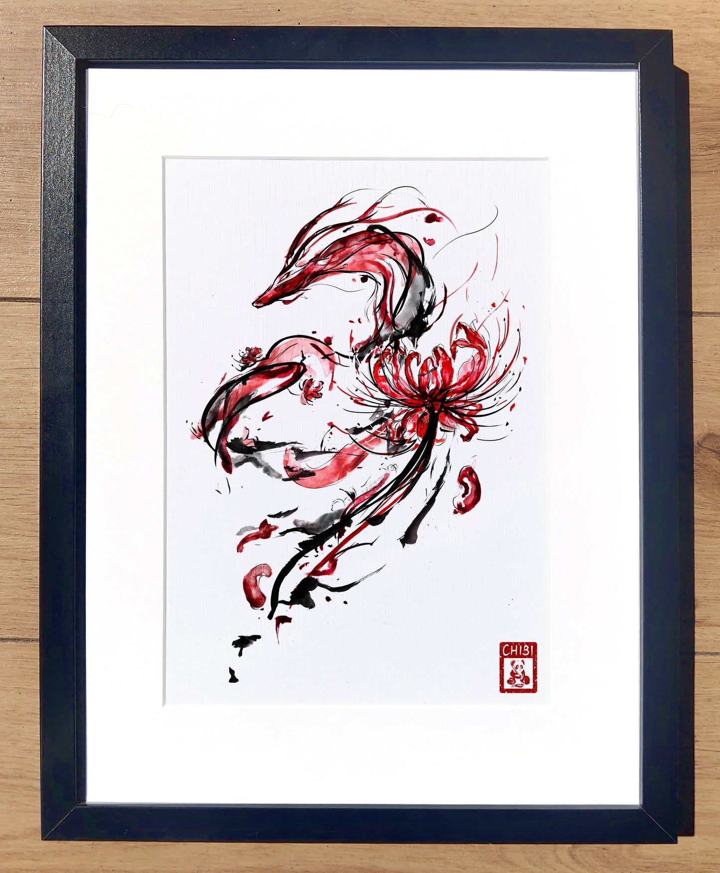 A4 Print - Inked Red Corpse Dragon Painting