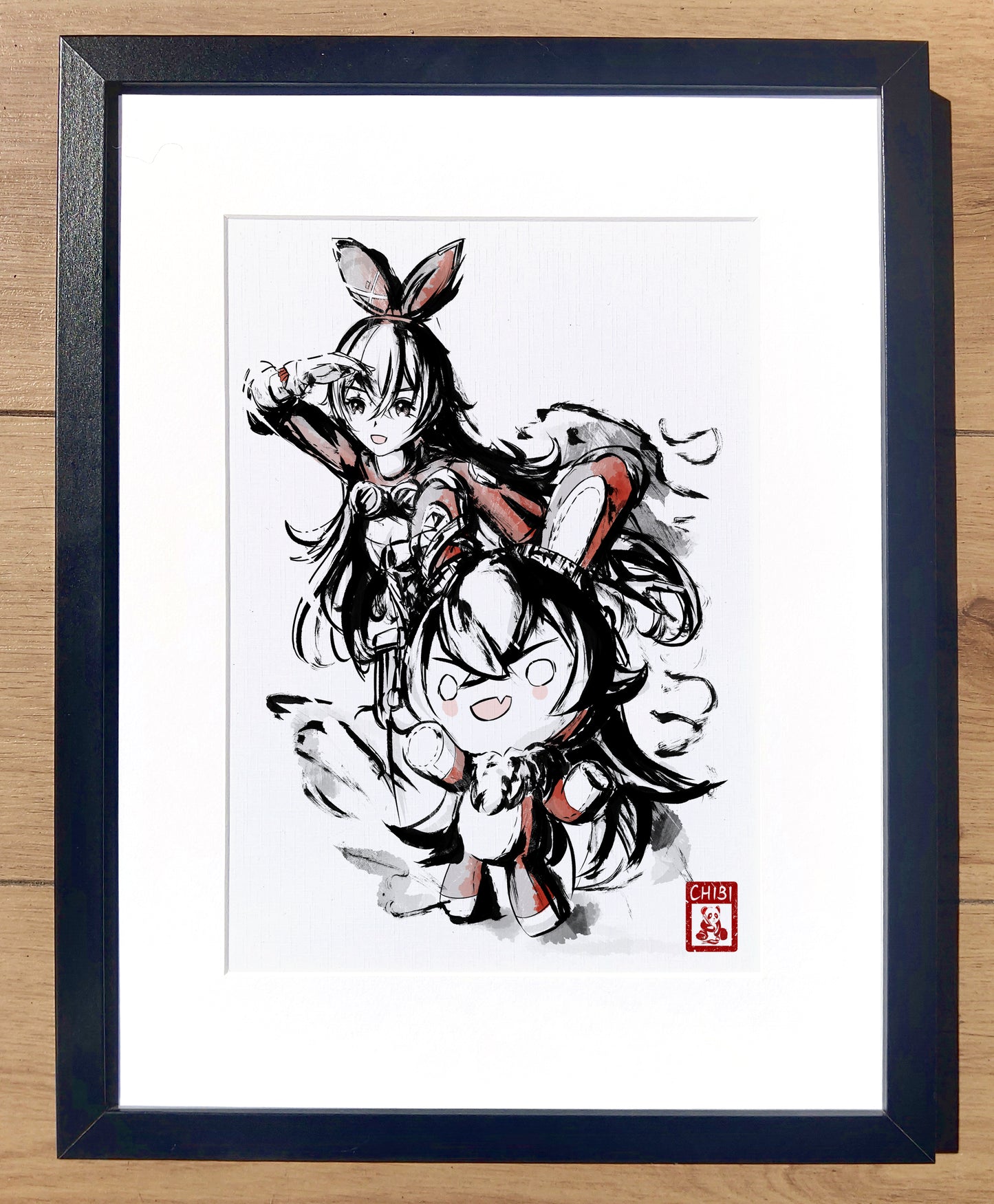 Fanart Print - Amber and Baron Bunny Genshin Impact Print