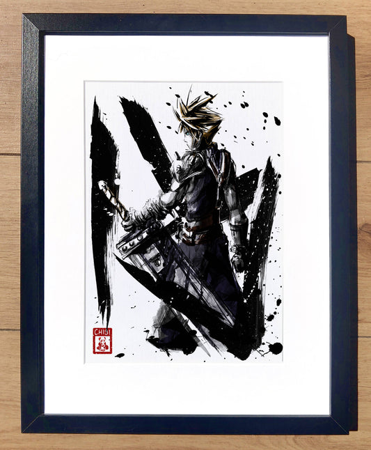 Fanart Print - Final Fantasy 7 Cloud Ink Fan Art