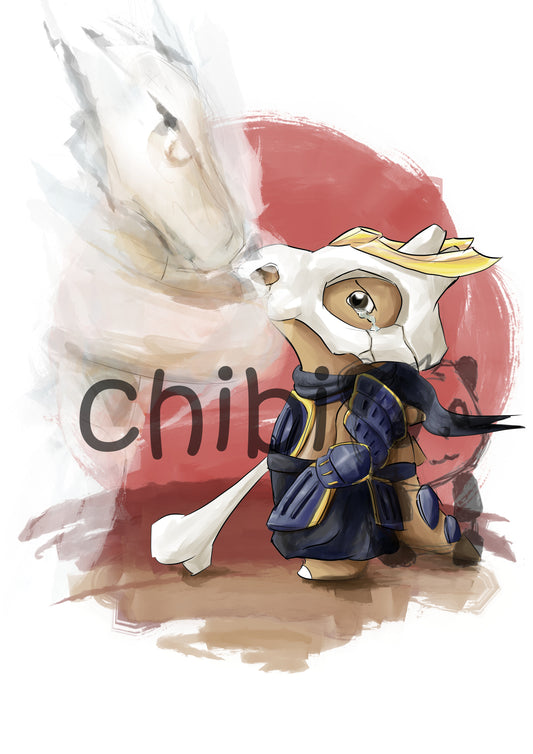 A4 Print - Pokemon x Final Fantasy Samurai Cubone