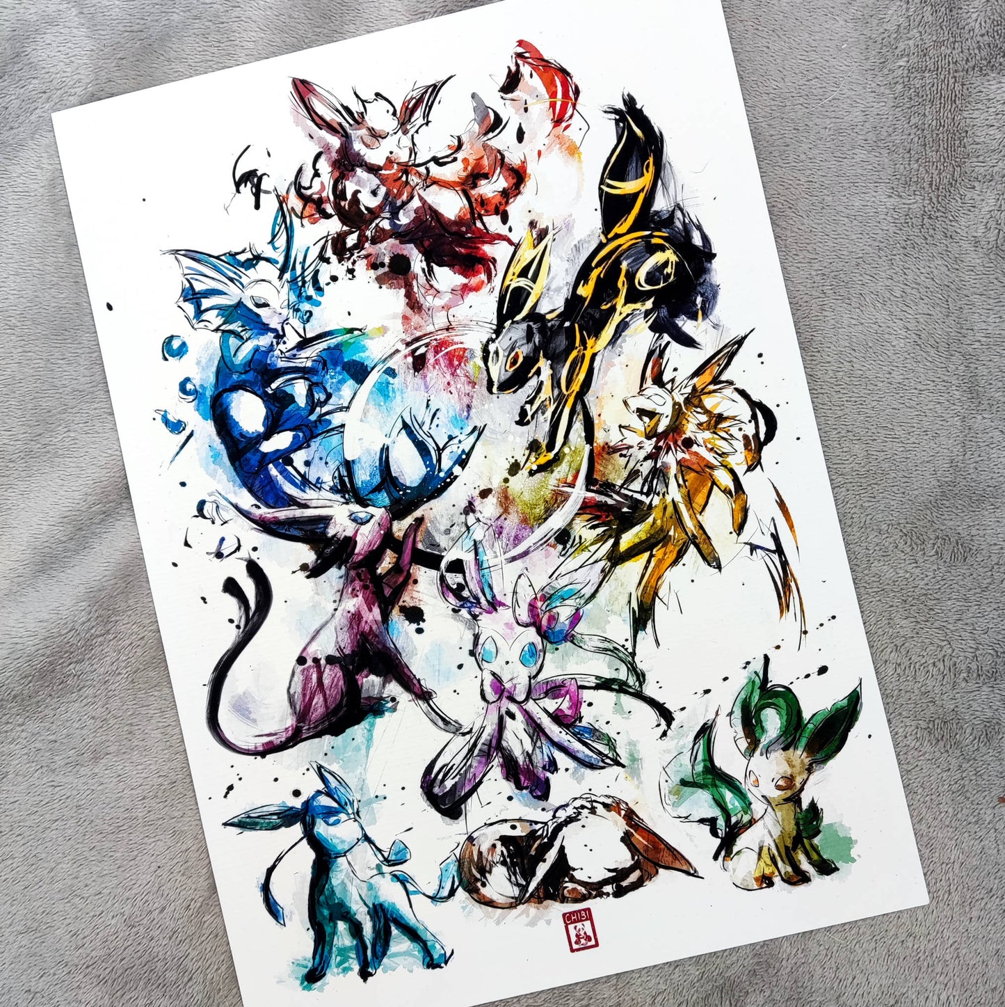 Fanart Print - Pokemon Eevee Eeveelutions Fan Art