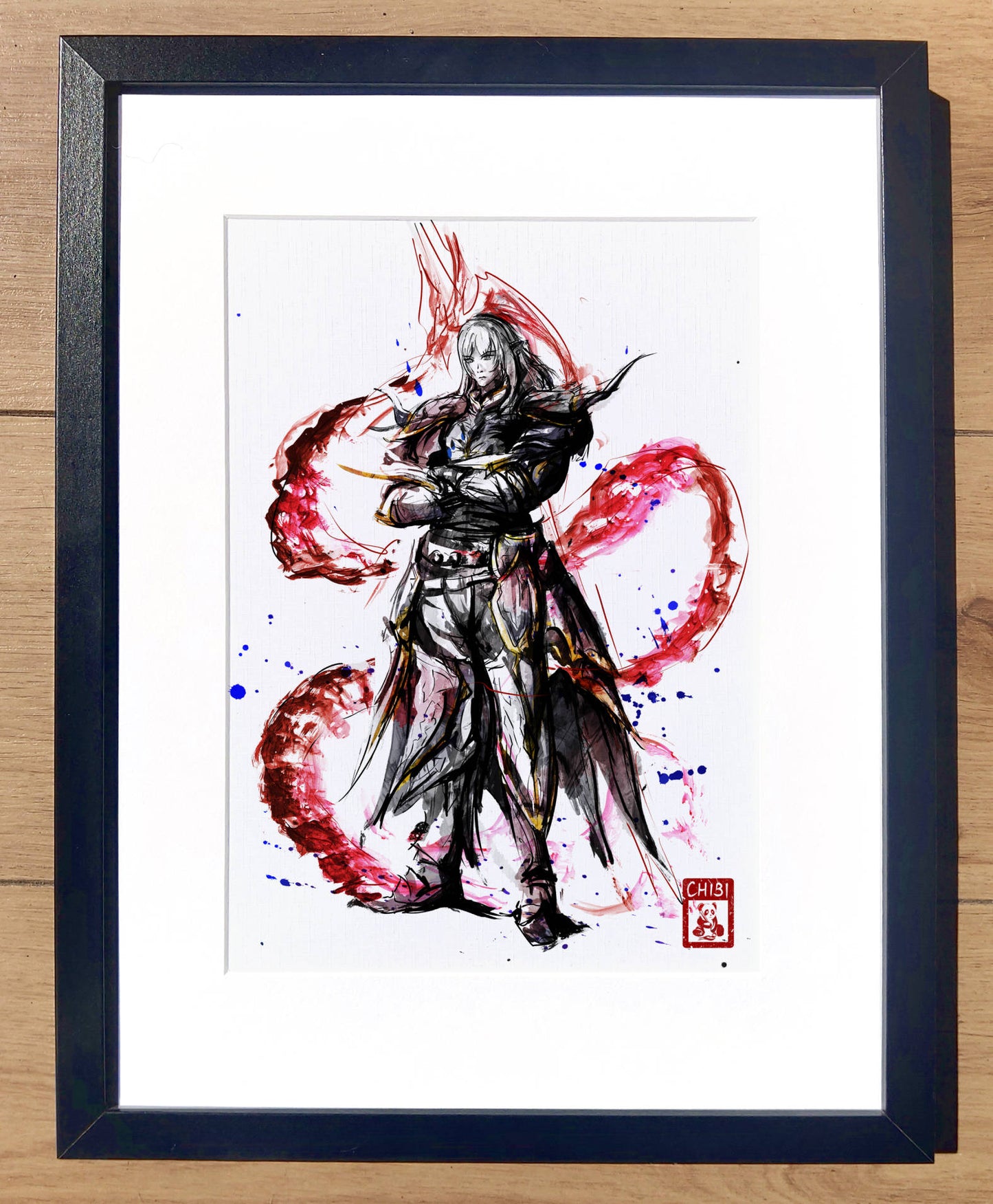 A4 Print - Final Fantasy XIV Estinien Endwalker Dragoon Ink Fanart