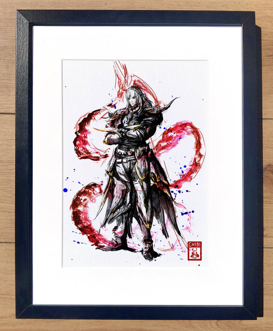 A4 Print - Final Fantasy XIV Estinien Endwalker Dragoon Ink Fanart