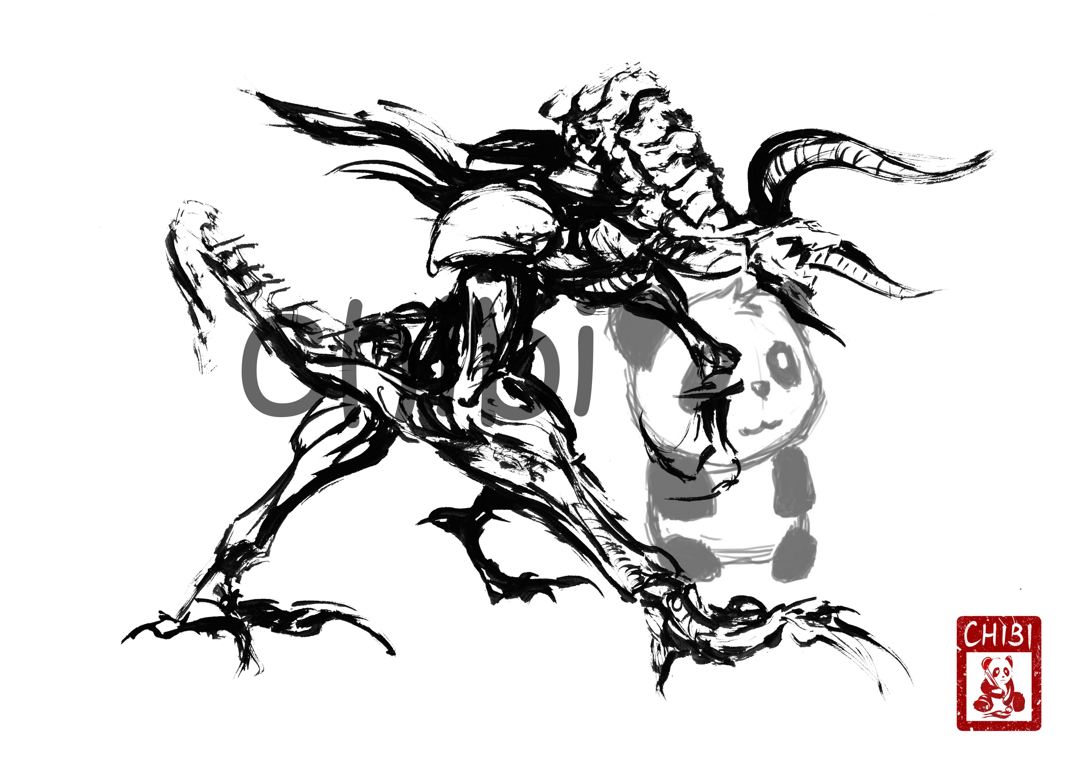 Frit Ink A4 Print - Final Fantasy XIV Ifrit Ink Fanart – Chibi Panda UK