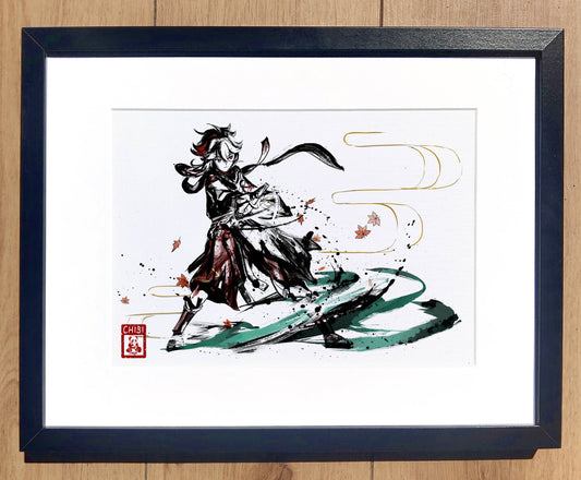 Fanart Print - Kaedehara Kazuha Scarlet Leaves Genshin Impact Print