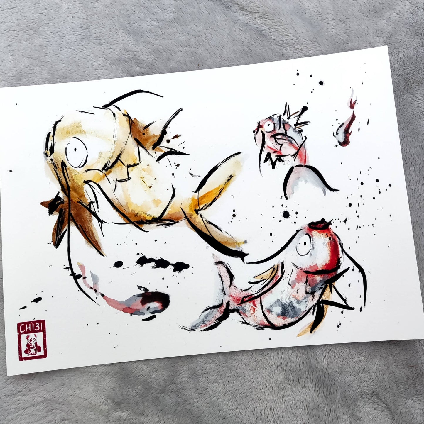 Fanart Print - Pokemon Golden Magikarp Ink Fan Art