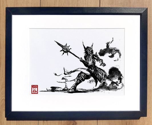 Fanart Print - Xiao Sketch Traditional Ink Ver. Genshin Impact Print