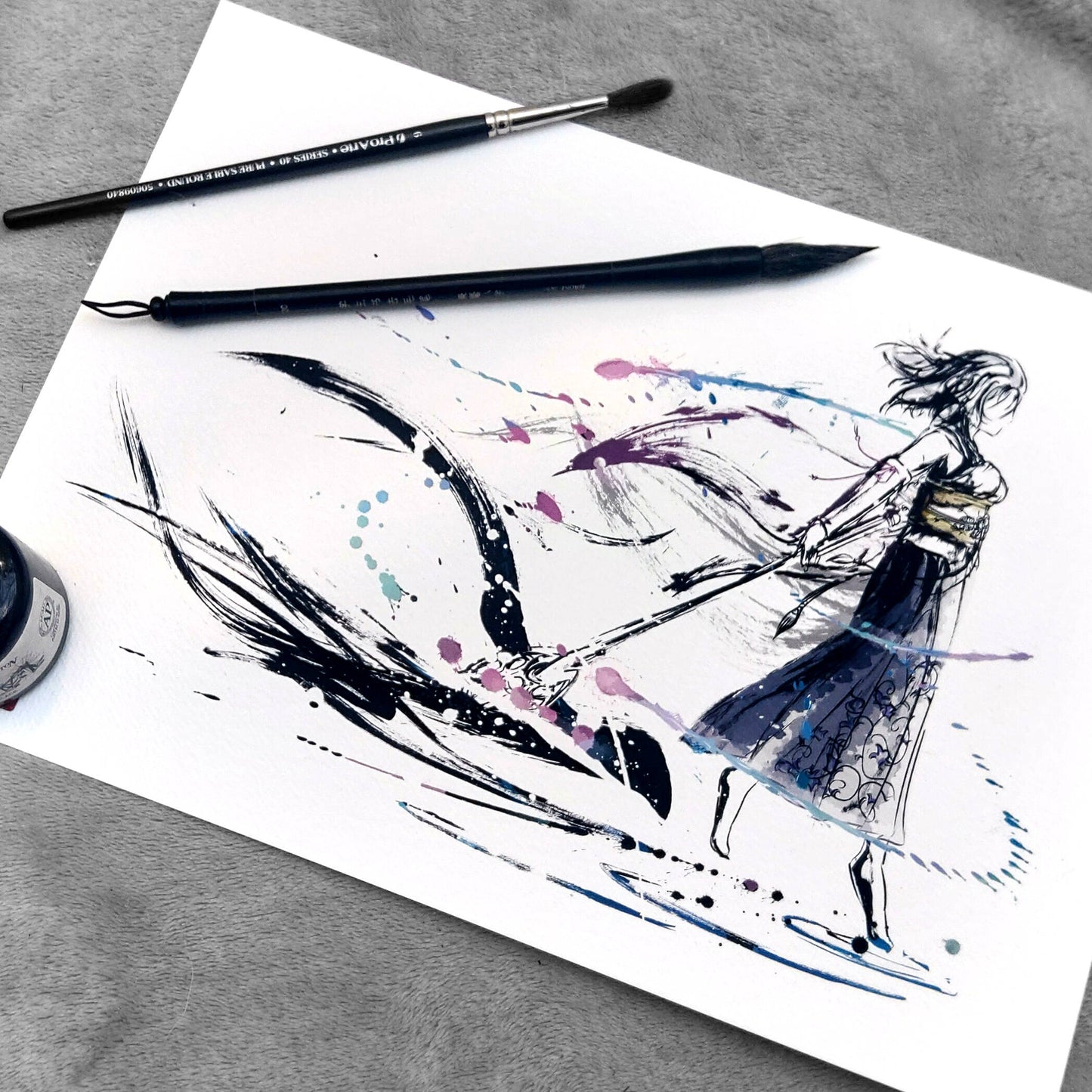 Fanart Print - Final Fantasy X Yuna Ink Fan art